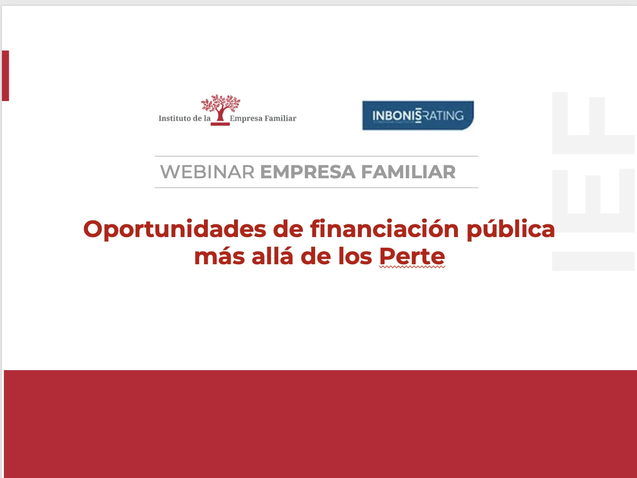 Oportunidades de financiación más allá de los Perte