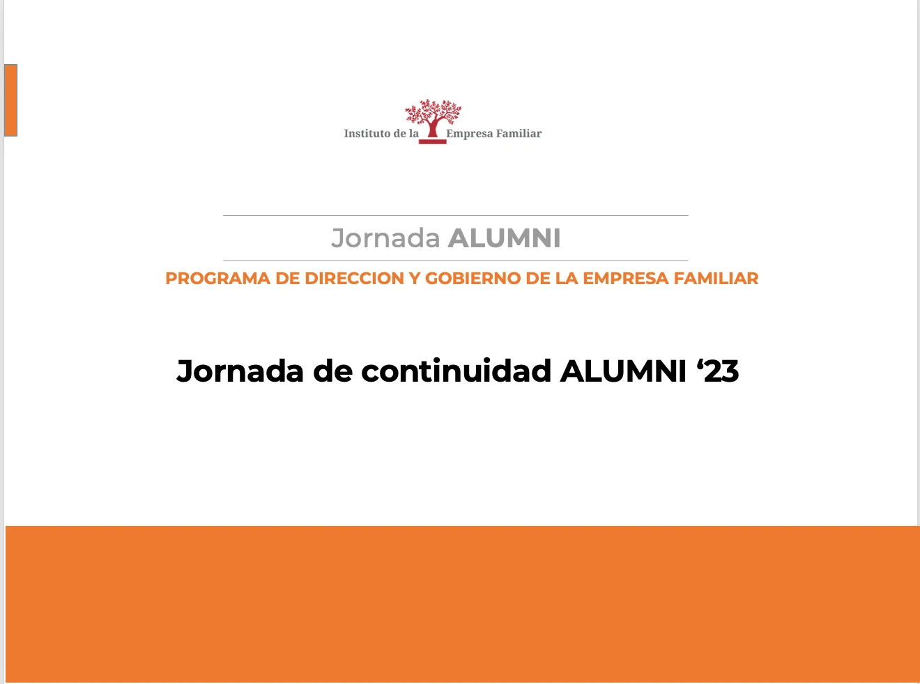 Jornada Alumni 2023 del programa Dirección y Gobierno de Empresa Familiar