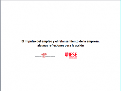 El impulso del empleo y el relanzamiento de la empresa: algunas reflexiones para la acción