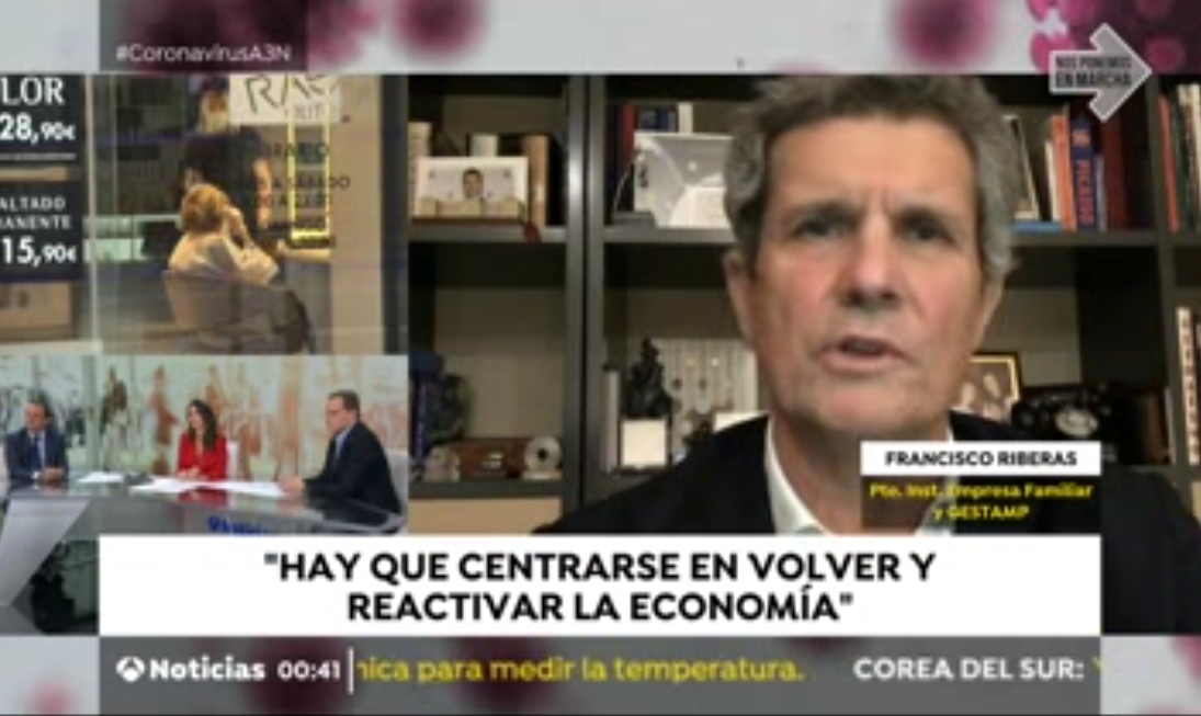 "Nos tenemos que centrar en el futuro, en reactivar la economía" señala el presidente del IEF en A3